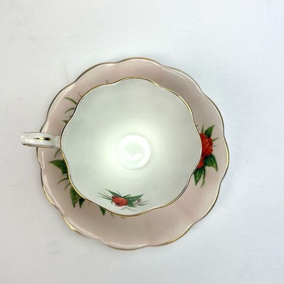 Royal Standard Radiance Teacup Saucer Artist F. F. Errill Red White Camellias - Picture 4 of 13